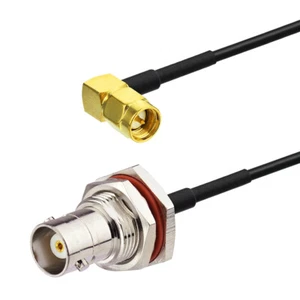 2er-Pack SMA Stecker rechter Winkel auf BNC Buchse Antennenadapter RF Zopf Kabel 15 cm - Bild 1 von 3