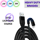 HeavyDuty USB Type C Charging Cable Braided Fast Phone Charger Long Lead 1-3M