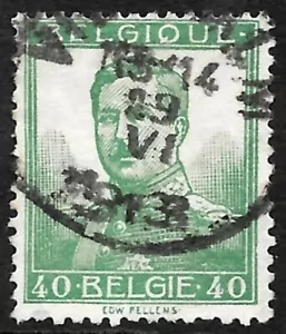 BELGIUM 1912: 40c Green - Albert I - Small Head - FU - Picture 1 of 1