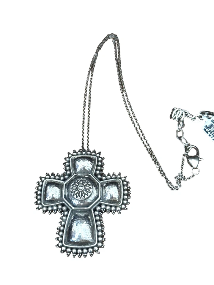 Brighton Crystal Voyage Heart Silver Blue Necklace Jn0213 Ship