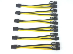 6 Stück 8 Pin PCI-E auf 2 x 8 Pin (6+2) PCI Express Netzteil 18AWG Kabelsplitter - Bild 1 von 6