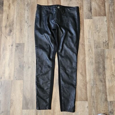 Banana Republic Sloan Black Faux Leather Front Skinny Pants Women's Size 4 27"L - Image 1 of 4