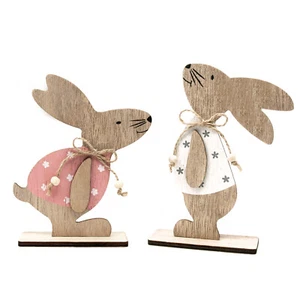 Holz Hase Aufsteller Deko Osterhase Deko für Ostern Osterdeko Tischdeko wählbar - Bild 1 von 3