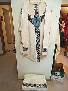 Catholic Vintage Altar vestment & stole Christ Trinity PX Motif #63 - Picture 1 of 9