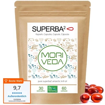 MoriVeda SUPERBA Krillöl Kapseln I 100% antarktisches Krillöl I 60 Softgels - Bild 1 von 4