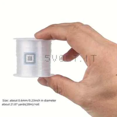 Rotolo Filo di Nylon Trasparente Pesca 0.6mmx20m - Immagine 1 di 3