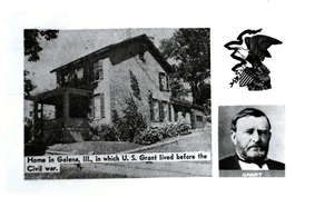 Tarjeta postal Home Of Grant en Galena, Illinois, Presidente/General Ulysses S. Grant - Imagen 1 de 2