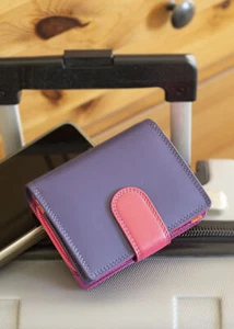 Women's Small Premium Leather Multi Tone Wallet RFID Blocking Gifts for Ladies - Picture 1 of 11