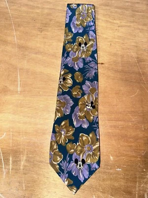 Corbata de seda floral hawaiana de Mickey Mouse de Disney usada en excelente estado Foto 1 de 3