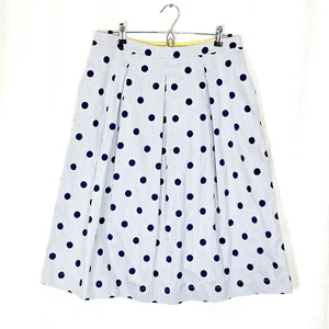 BODEN Women's 10R Lola Vintage Style Blue and White Polka Dot Lined Midi Skirt - Picture 1 of 9