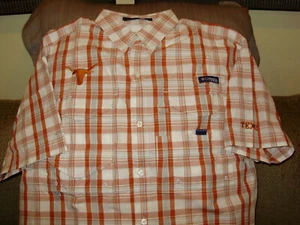 Texas Longhorns Columbia Super Bonehead Oxford Button-down S/S Shirt Mens Medium - Picture 1 of 12