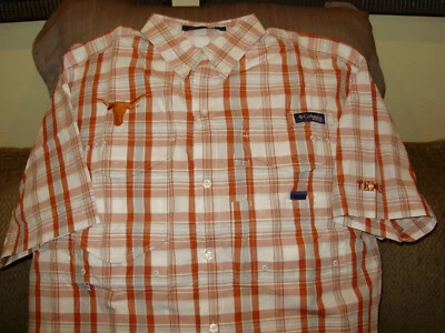 Texas Longhorns Columbia Super Bonehead Oxford Button-down S/S Shirt Mens Medium - Image 1 of 4
