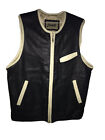 Fashionable GIANTI COLLECTION Black & Cream Leather Vest Super nice