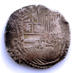 SC. Spain-Felipe III 8 Reales "Macuquina" 1612-1616 Potosí Q. Plata 26 g. ESCASA - Imagen 1 de 2