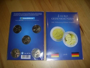 RR 2 Euro Satz BRD 2018 "100 Geb. Helmut Schmidt" ADFGJ im Folder ab Lager RR - Bild 1 von 2