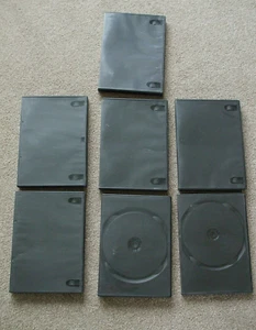 7x Black Replacement Empty DVD/CD Storage Case Covers. 19cm long. Used - Bild 1 von 3