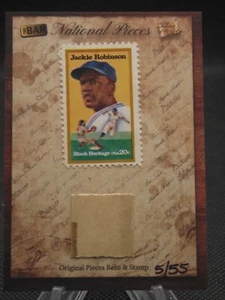 The Bar Pezzi del Passato Jackie Robinson Reliquia e Timbro #5/55 - Foto 1 di 2