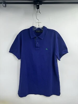 Etro Polo Shirt Mens L Purple Solid Cotton Made in Italy Milano Luxury Golf - Image 1 of 4