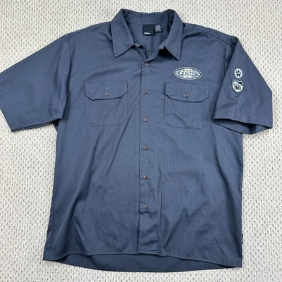 Camisa De Colección No Fear Para Hombres XL Gris Mecánico Abotonada Manga Corta Garaje Grunge Foto 1 de 4
