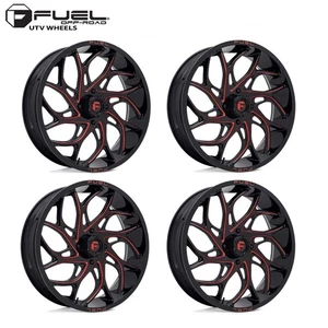 (4) 18X7 Fuel UTV D779 Runner Wheels Candy Red Milled 4X137 13 Offset 4.51" BS - Foto 1 di 11