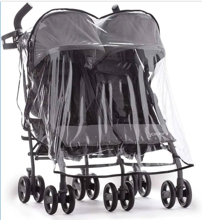 Cubierta de lluvia ultraligera para cochecito Joovy Twin Groove protector de viaje transparente 9022 Foto 1 de 2