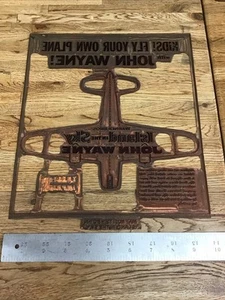 1953 Island In Sky - JOHN WAYNE - Copper Letter Press Printing Block Plate -MM3 - Bild 1 von 5