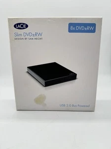 Portable DVD±RW, Design by Sam Hecht Lacie Slim DVD 8x New - Picture 1 of 4