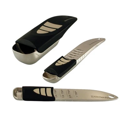 Cook’s Pro Adjust-A-Measure Set, 3-Piece, Satin,Black and Silver - Image 1 of 4