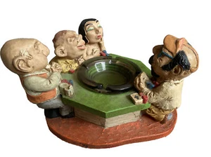 Vintage Casino Store Aschenbecher Figuren spielen Poker am Casino Tisch - Bild 1 von 7