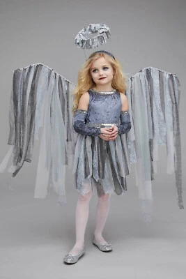 NUEVO Niñas Persiguiendo Luciérnagas Exclusivo Gótico Ángel Oscuro Disfraz Alas Halo Talla 6 Foto 1 de 4