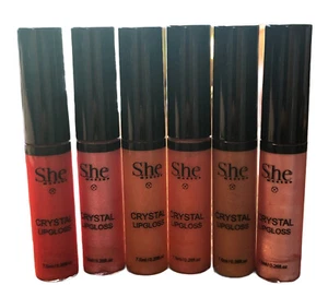 S.HE MAKEUP CRYSTAL Glittered Lip gloss Set Of 6 tones - Picture 1 of 5