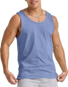 Men's Lightweight Tri-Blend Sleeveless Tank Top for Gym Workout or Casual Wear - Picture 1 of 13