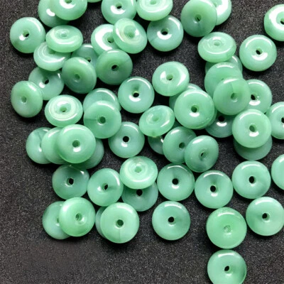 50 pcs Flat Round Disc Beads Glass For Bracelets Jewelry Making Spacers 10 mm - Image 1 of 4