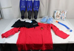 6 Unused Bathing Suits - Diving Fins + Swim Trunks + Tankini + Pullover /193 - Picture 1 of 12