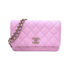 Chanel Chain Clutch Bag  Ap3180 Pink Cavier Skin #286