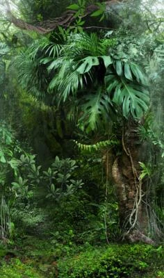 Marburg Tapete 47208 grün Dschungel Wandbild Paneele Wandpaneele Vlies  - Bild 1 von 4