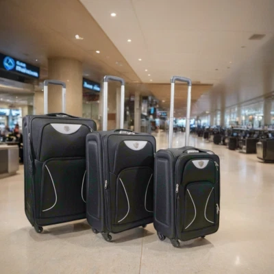 Baggo 3 Piece Set Heavy Duty Softside Spinner360 - Luggage Suitcase - Image 1 of 4