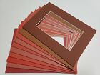 10 Picture Frame Mats 5x7 for 3x5 Photos/Cards Asstd Orange Shades FREE SHIP