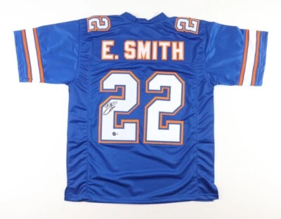Camiseta firmada por Emmitt Smith de los Florida Gators (Beckett) corredor líder de todos los tiempos de la NFL Foto 1 de 4