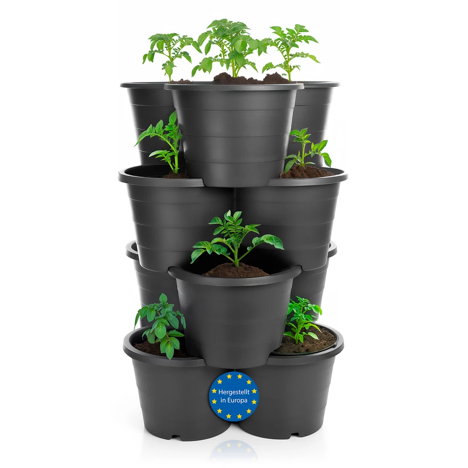 BIGDEAN 4er Set Pflanzturm Erdbeerturm ideal für Erdbeeren, Kartoffeln & Kräuter
