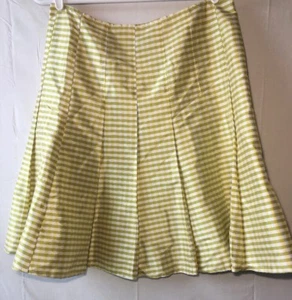 EMANUEL UNGARO Women Size 10 Skirt 100% Silk Plaid Panel Knee Length - Picture 1 of 7