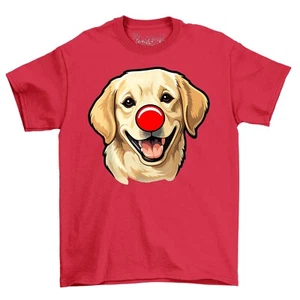 Labrador Dog Red Nose Novelty Funny T-Shirt Adults & Kids Comedy Tee Shirt - Picture 1 of 12