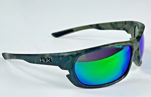 HUK Challenge Green Camouflage Wrap Sunglasses FRAMES ONLY Scratched Lenses - Picture 1 of 10