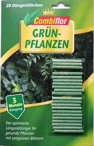 20 St. Grünpflanzen Düngestäbchen, Dünger Langzeitwirkung, Combiflor, NPK 17+4+9 - Bild 1 von 2