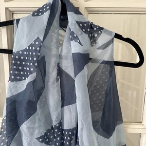 Blue Polka Dot Vest Shawl Sheer Wrap Women's One Size - Picture 1 of 9