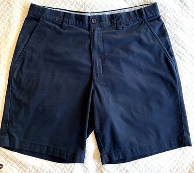 Croft & Barrow Mens Size 34 Dark Blue Cotton Poly Spandex Blend Chino Shorts - Image 1 of 4