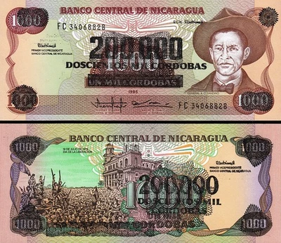 Nicaragua 200000 on 1000  Cordobas 1990, UNC, P-162, Serie FC - Image 1 of 3