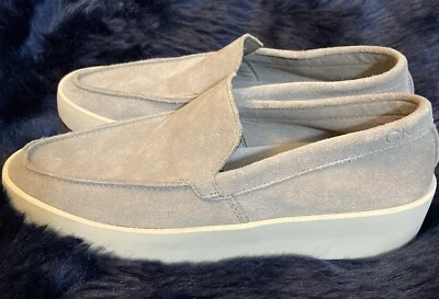 Calvin Klein Loafers Lt Gray Suede Slip On Mens 7.5  EU 40 Unisex Mint Condition - Image 1 of 4