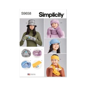 SIMPLICITY Patron Couture S9658 Femmes' Chapeaux, Bandeau, Mitaines En Tailles - Photo 1/5
