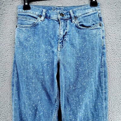 Pantalones de mezclilla MiH azules para mujer talla 24 azul lavado medio salpicados Phoebe pierna ajustada holgada Foto 1 de 4